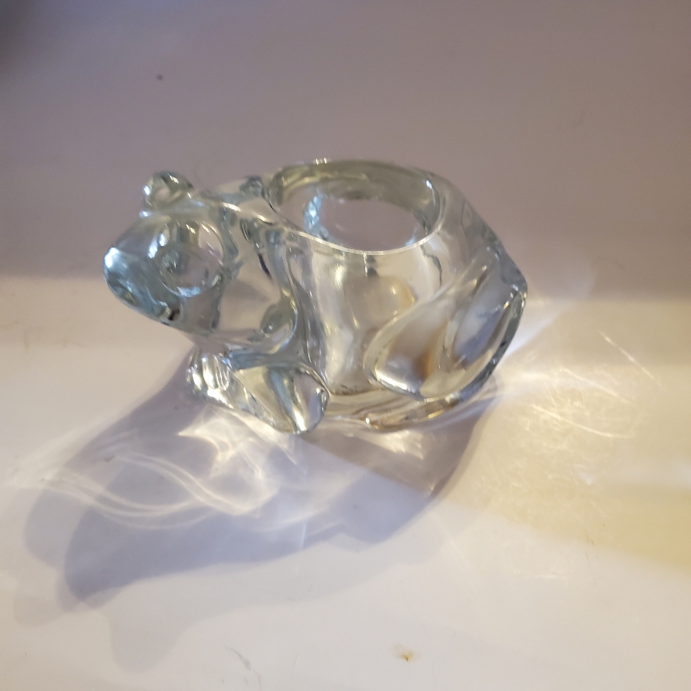 Vintage Indiana Glass Frog Votive Candle Holder Boho Cottagecore